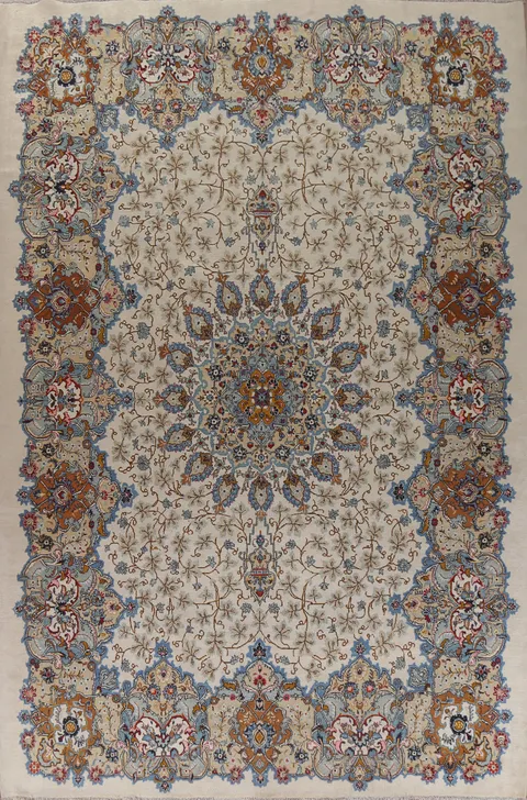 Wool Floral Kashan Persian Area Rug 10x13