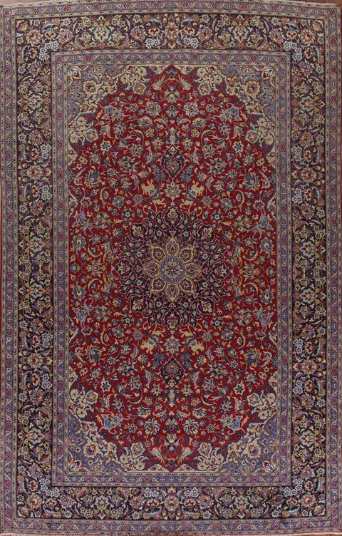 Floral Red Isfahan Persian Area Rug 9x14