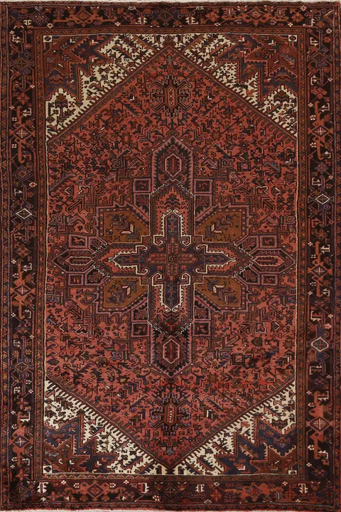 Vintage Wool Heriz Persian Area Rug 7x10