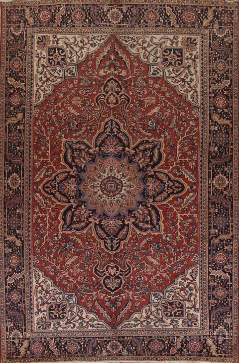 Vegetable Dye Wool Heriz Persian Area Rug 10x13