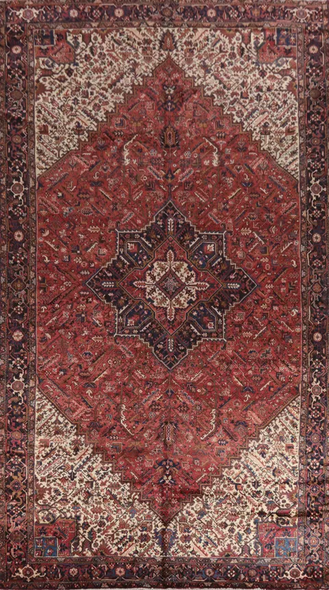 Vegetable Dye Palace Size Heriz Persian Rug 10x18