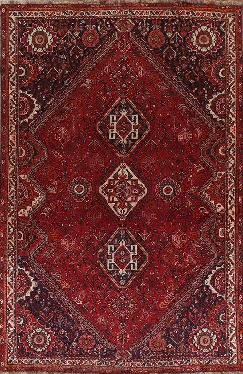 Vegetable Dye Kashkoli Shiraz Persian Area Rug 7x10