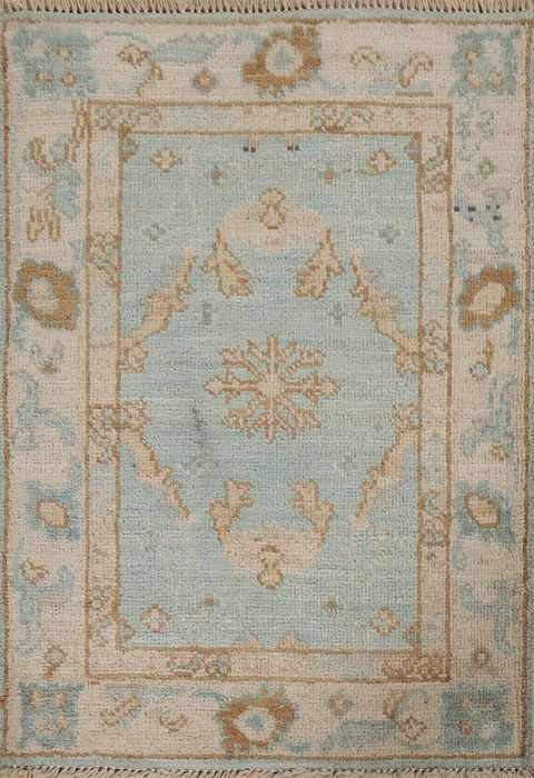 Geometric Oushak Wool Oriental Rug 2x3