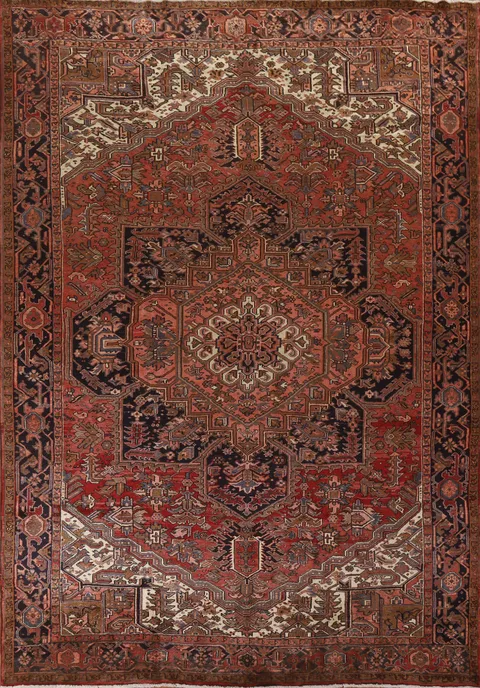 Geometric Heriz Persian Area Rug 10x13