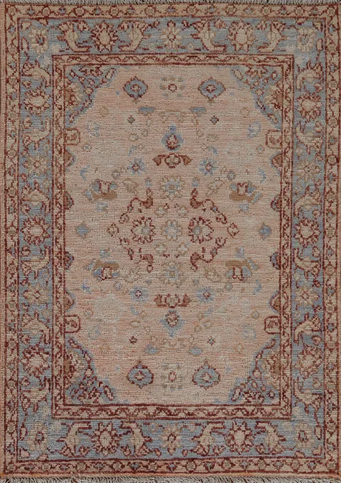 Handmade Oushak Turkish Wool Rug 3x4