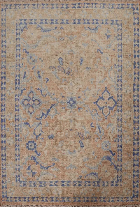 Muted Oushak Oriental Wool Rug 3x4