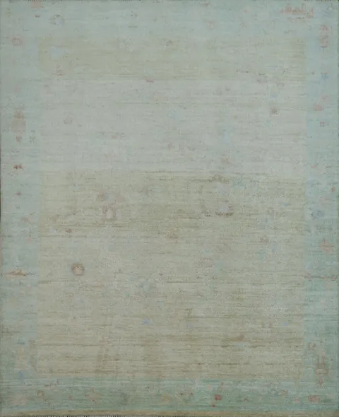 Muted Art Deco Oriental Area Rug 4x5