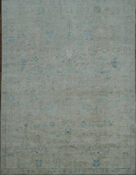 Vegetable Dye Oushak Turkish Area Rug 4x5