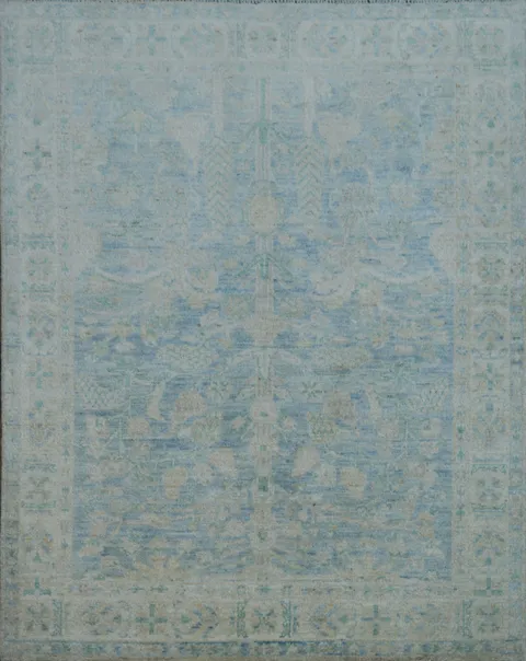 Vegetable Dye Oushak Turkish Area Rug 4x5
