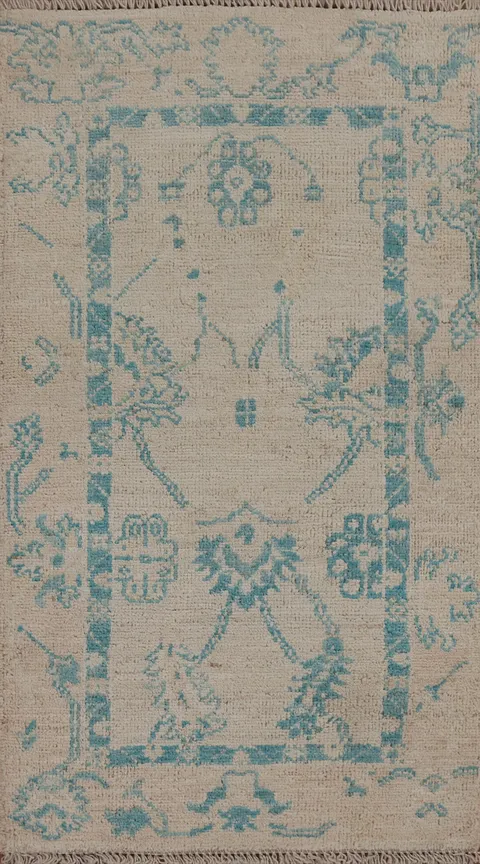 Oushak Geometric Turkish Area Rug 2x4