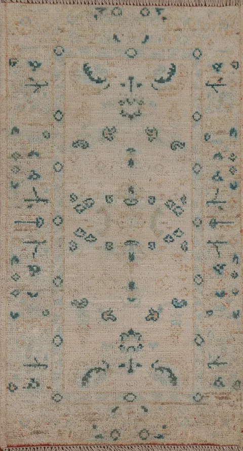 Hand-Knotted Oushak Turkish Wool Rug 2x4