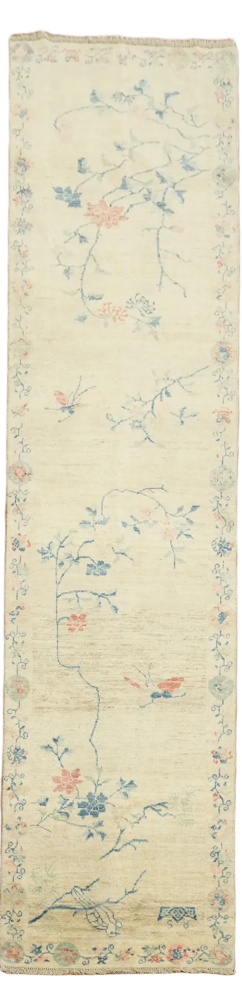 Pastel Tones and Floral Motifs in an Artistic Vintage Style Runner 3'x12'