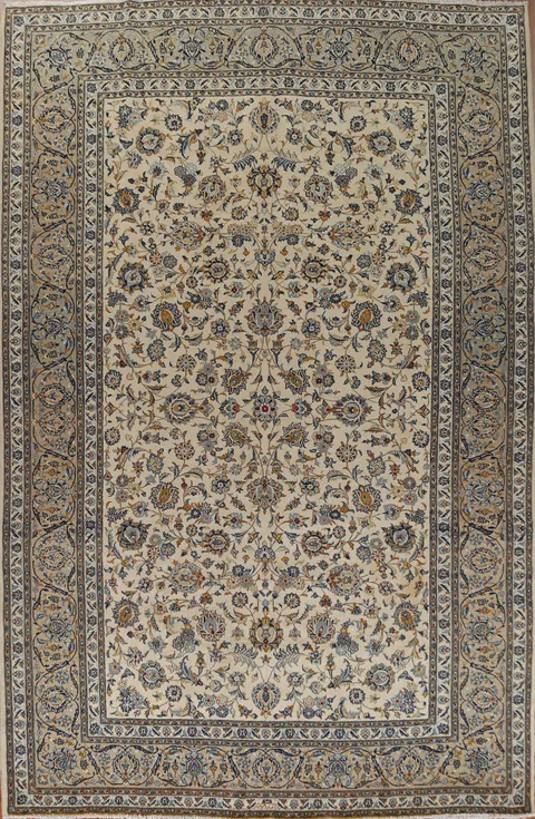 All-Over Floral Kashan Persian Area Rug 9x13