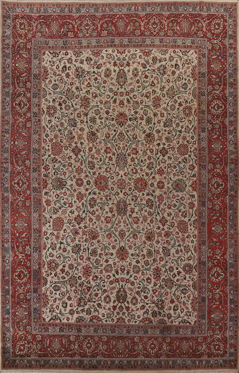 All-Over Floral Sarouk Persian Area Rug 9x12
