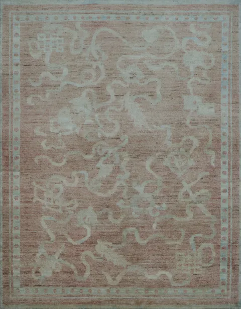 Vegetable Dye Art Deco Oriental Area Rug 4x5