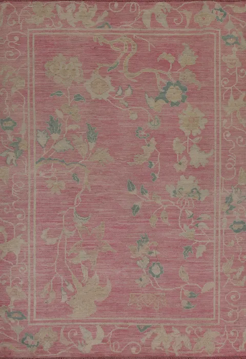 Vegetable Dye Art Deco Oriental Area Rug 5x7
