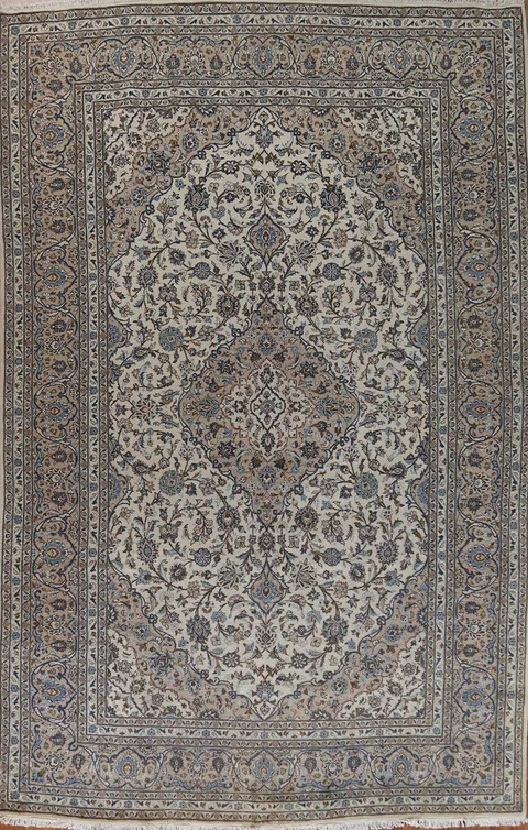 Vintage Wool Floral Kashan Persian Area Rug 8x12