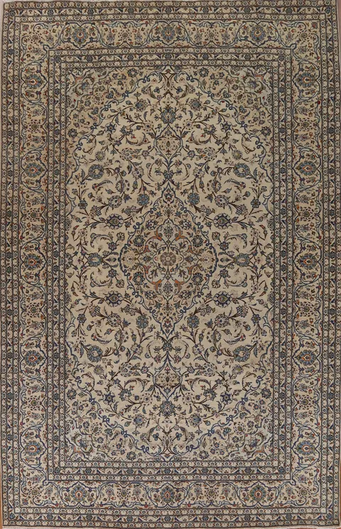 Vintage Wool Kashan Persian Area Rug 8x12