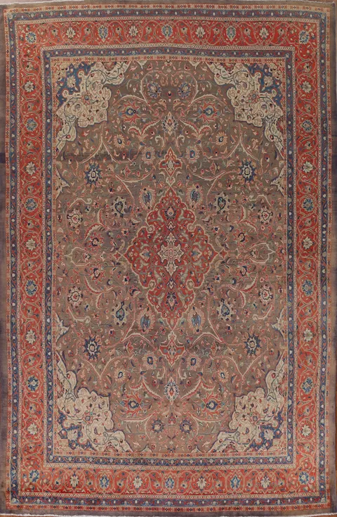 Vintage Wool Sarouk Persian Area Rug 9x13