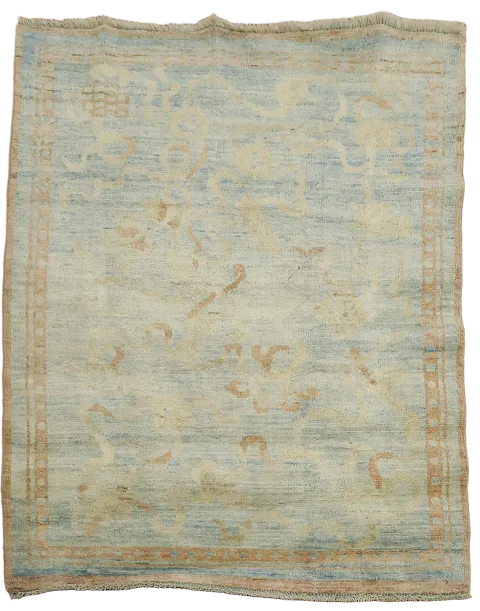 Vegetable Dye Art Deco Oriental Area Rug 4x5