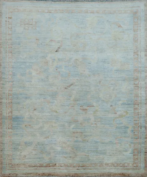 Vegetable Dye Art Deco Oriental Area Rug 4x5