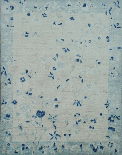 Vegetable Dye Wool Art Deco Oriental Area Rug 4x5