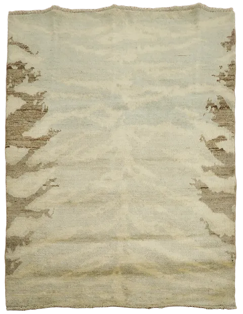 Vegetable Dye Abstract Oriental Area Rug 4x5