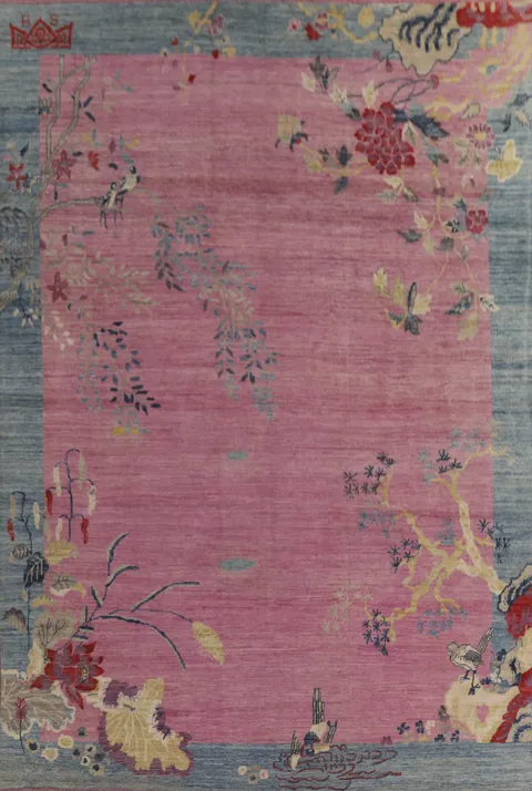Vegetable Dye Art Deco Oriental Area Rug 10x14