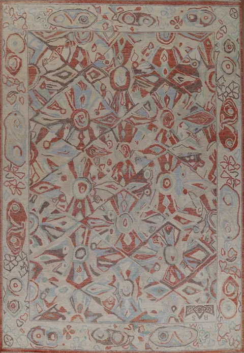 Vegetable Dye Oushak Turkish Area Rug 9x12