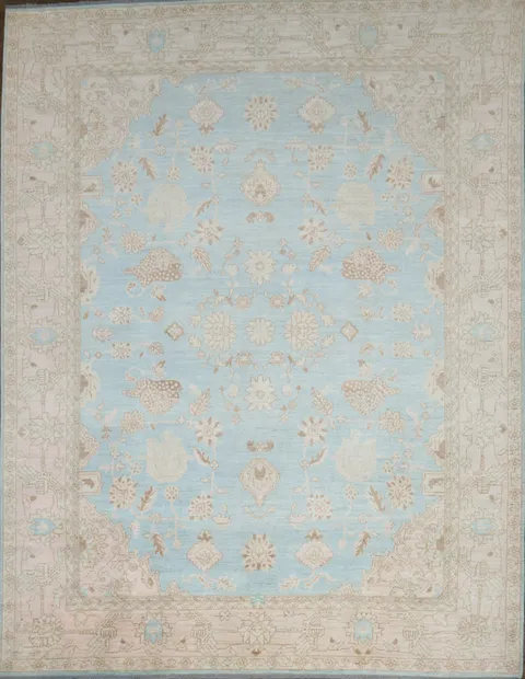 Vegetable Dye Oushak Oriental Wool Rug 9x12