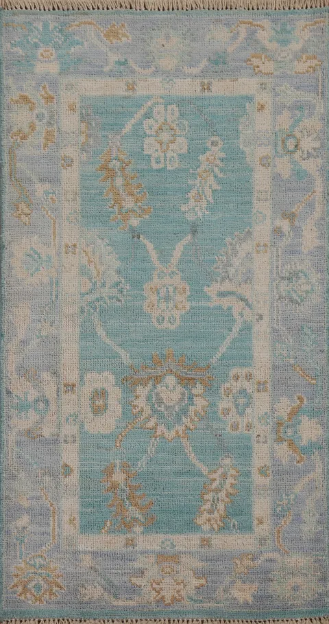 Vegetable Dye Oushak Turkish Area Rug 2x4