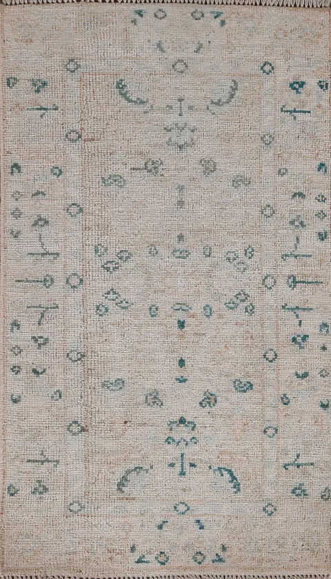 Vegetable Dye Oushak Turkish Wool Rug 2x4