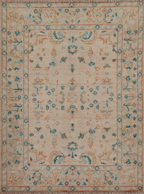 Vegetable Dye Oushak Oriental Area Rug 3x4