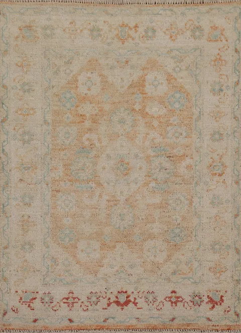 Vegetable Dye Oushak Oriental Wool Rug 3x4
