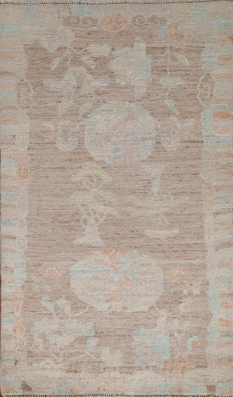 Vegetable Dye Oushak Turkish Area Rug 3x5