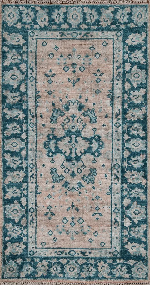 Muted Oushak Oriental Wool Rug 2x4