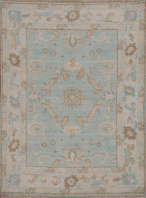 Wool Handmade Oushak Turkish Area Rug 3x4