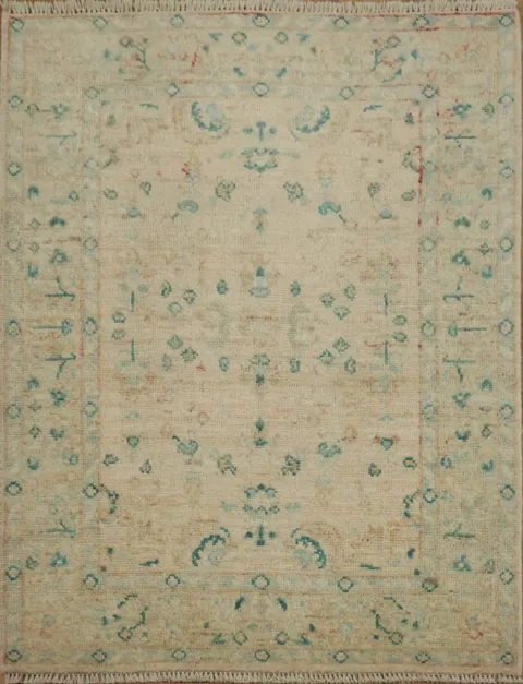 Hand-Knotted Oushak Turkish Area Rug 3x4