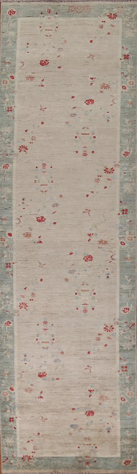 Vegetable Dye Oushak Turkish Runner Rug 3x12