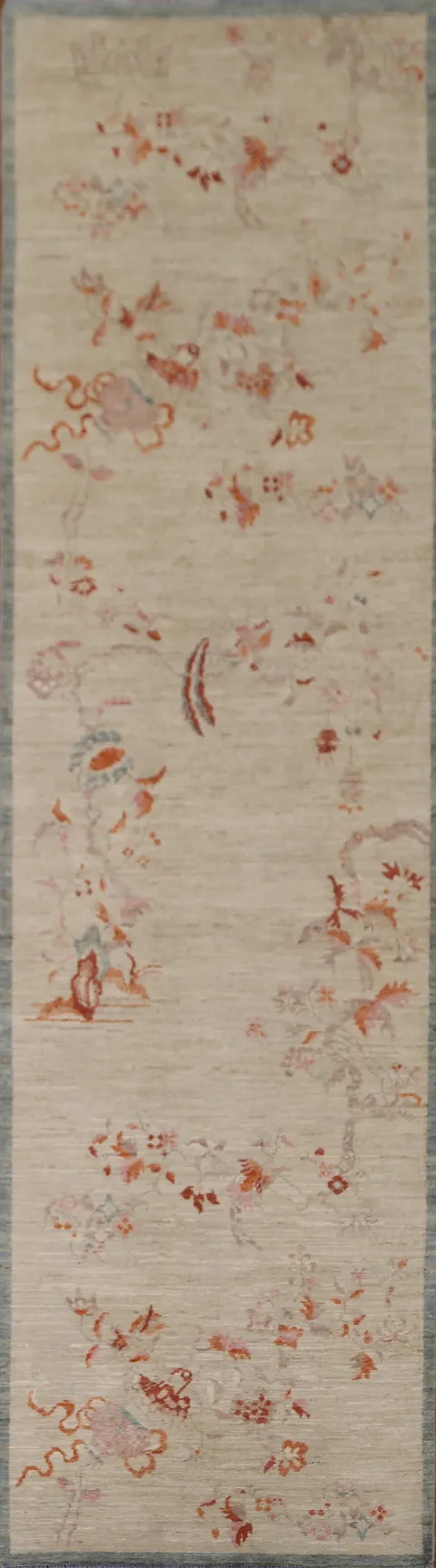 Vegetable Dye Oushak Turkish Runner Rug 3x12