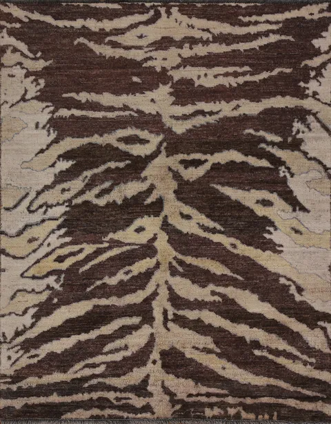 Vegetable Dye Abstract Oriental Area Rug 4x5