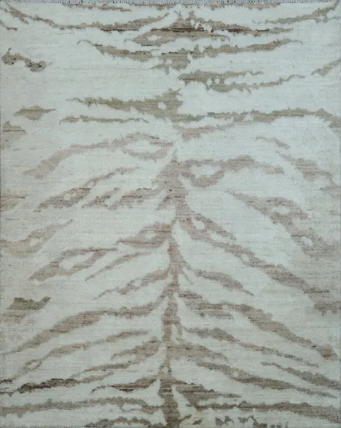 Vegetable Dye Abstract Oriental Area Rug 4x5