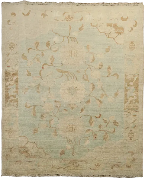 Vegetable Dye Oushak Oriental Square Rug 4x5