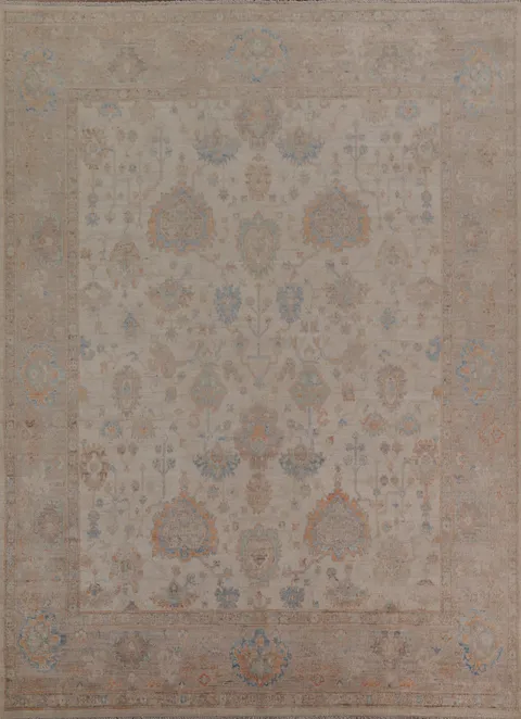 Vegetable Dye Muted Oushak Turkish Area Rug 8x10