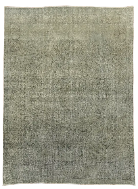 Muted Gray Distressed Tabriz Persian Area Rug 8'x11'