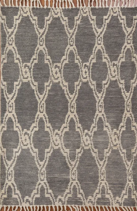 Trellis Wool Moroccan Oriental Area Rug 6x8