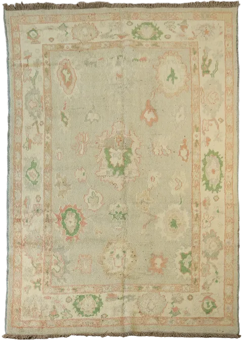 Handmade Wool Oushak Turkish Area Rug 6x9