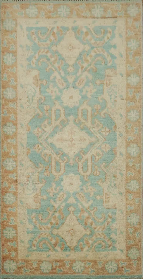 Vegetable Dye Oushak Turkish Rug 2x4