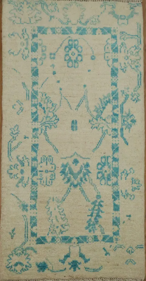Vegetable Dye Oushak Turkish Area Rug 2x4