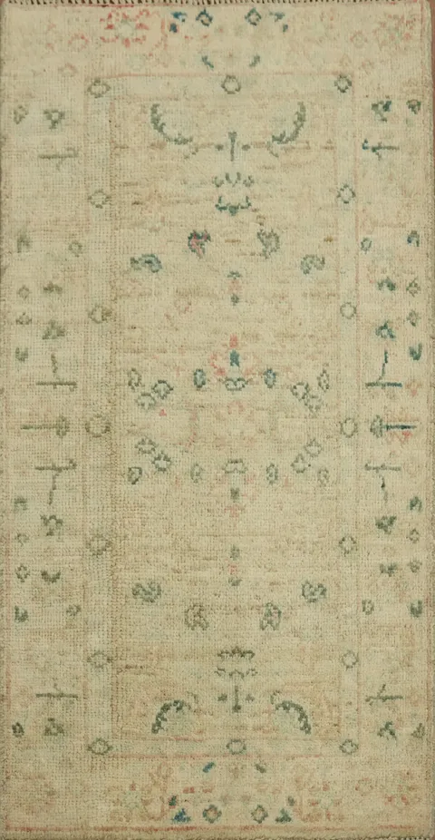 Vegetable Dye Oushak Turkish Wool Rug 2x4